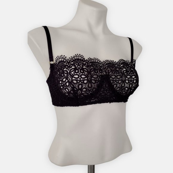 Dreamgirl Purple Semi Sheer Embroidered Strappy Back Underwire Bra - Picture 1 of 12